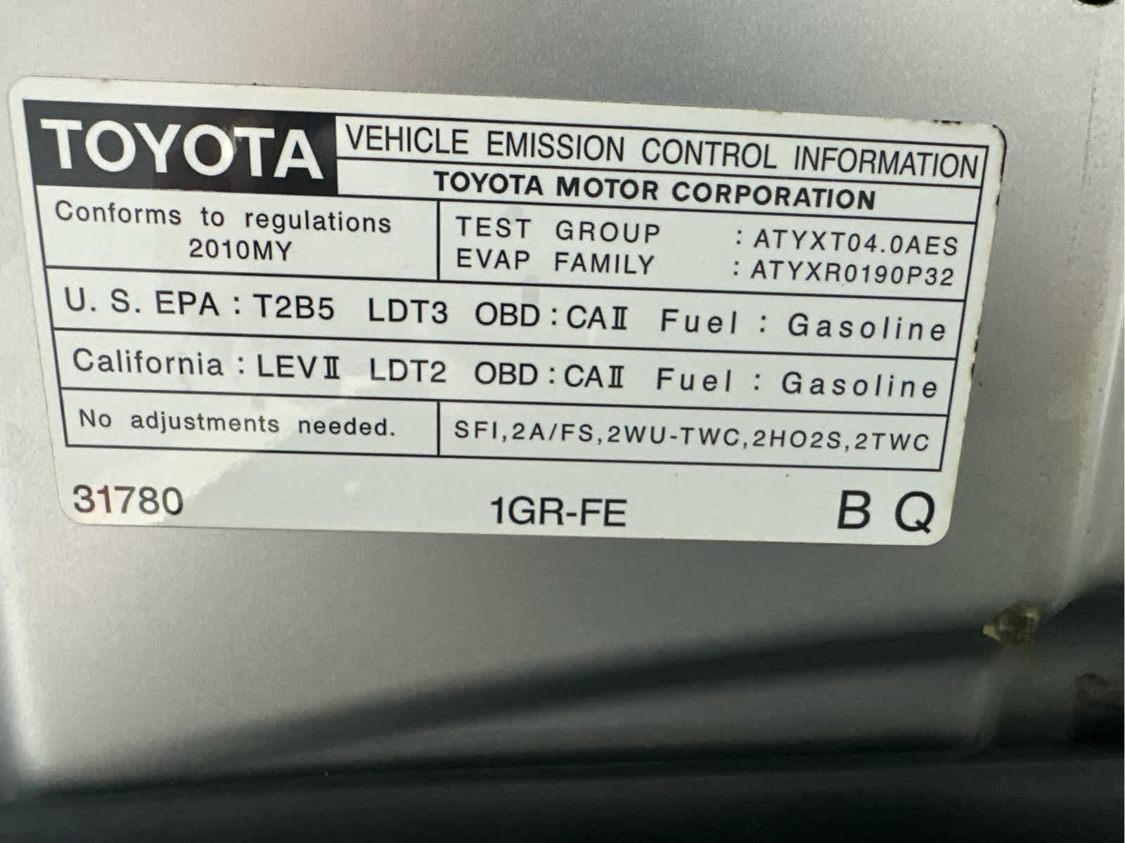 2010 Toyota 4Runner RWD 4dr V6 SR5