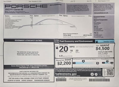 2022 Porsche 911 Carrera 4S Coupe