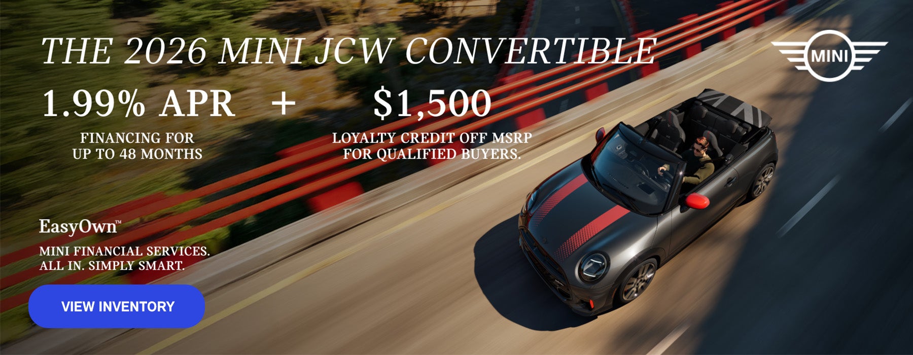 Overhead view on the 2026 MINI JCW Convertible