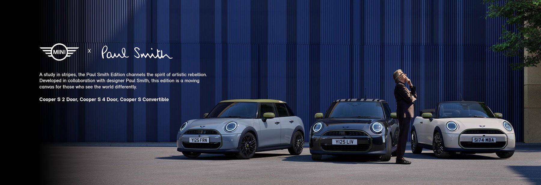 Man standing with Cooper S 2 Door, Cooper S 4 Door, Cooper S Convertible