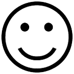 Black-and-white icon of a smiley face.